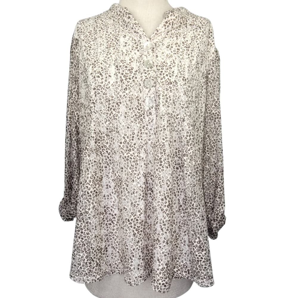 Animal Print Blouse Size 1X